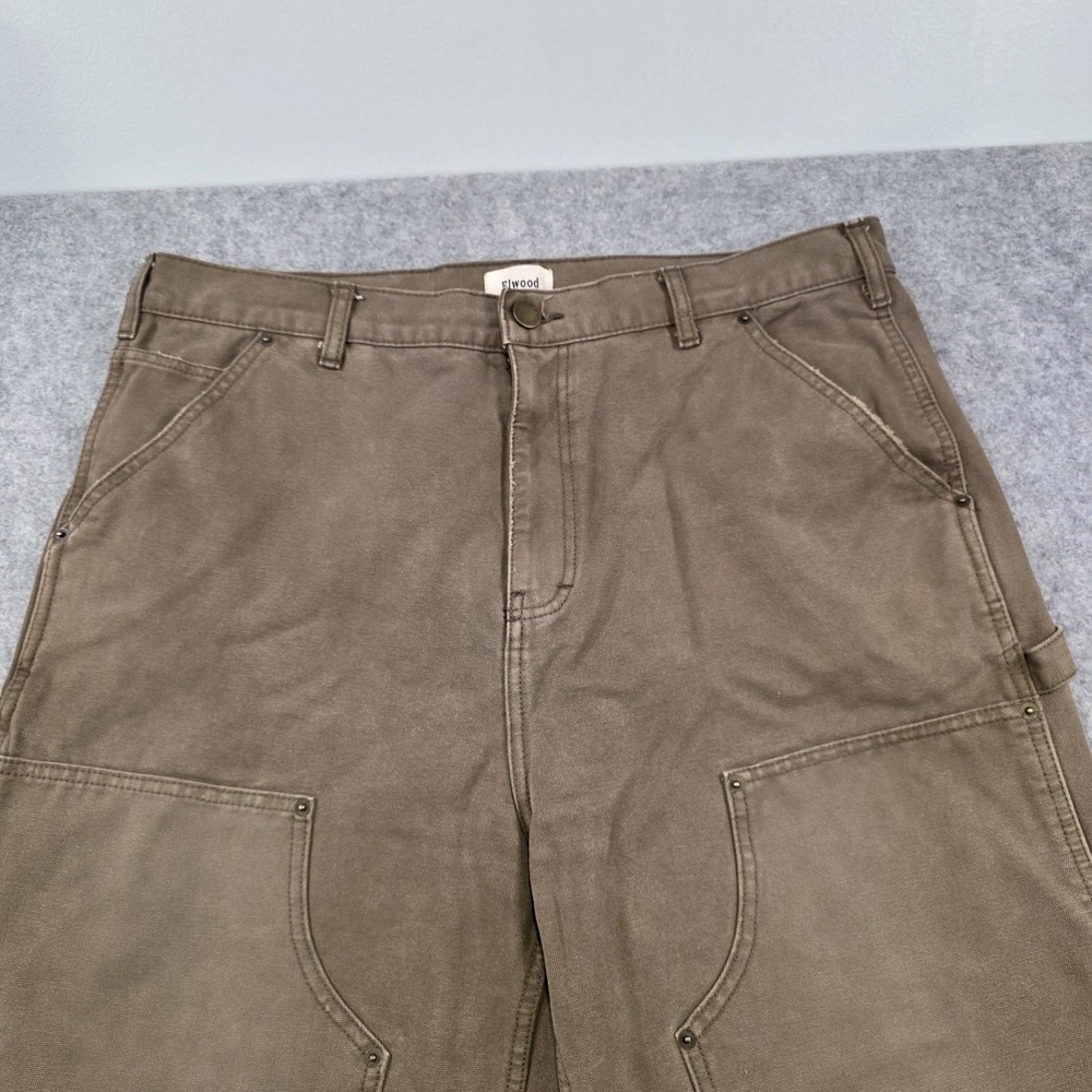 Elwood Pants Men 38x32 Brown Canvas Carpenter Double Knee Front Workwear Utility - Picture 5 of 16